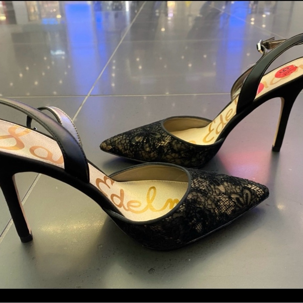 Sam Edelman Black Lace Heels